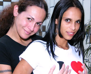 TGirl Nikki, the webmistress of Latina Tranny (on the left)